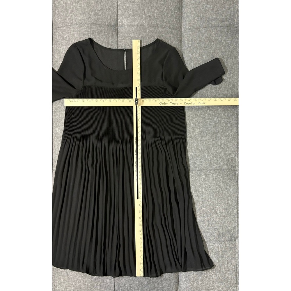 Maeve Dress Women 6 Black Swing Pleated Short Sheer Lined Whimsygoth - Picture 4 of 7